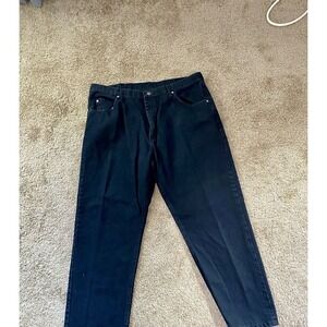 Wrangler Men's Relaxed Straight Black Jeans 40x30 Classic Minimal